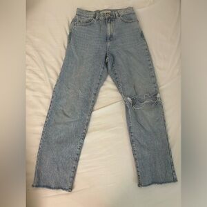Garage Ripped Light Wash Blue Jeans, Lightly worn, good condition